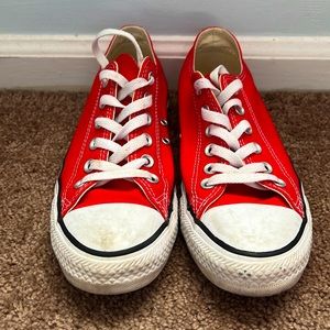 Converse low top red women’s size 8.
